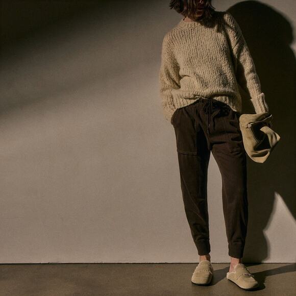 James Perse Mixed Media Corduroy Pants – Brown – Size 4 (XL) - Picture 2 of 15